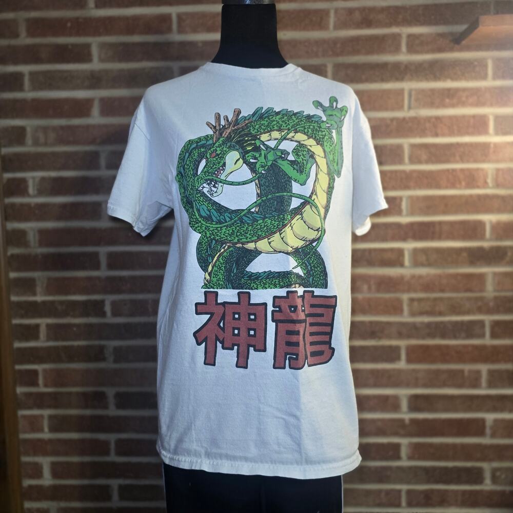 Dragon Ball Z Shenron The Eternal Dragon Graphic T-Shirt White Men's Size M